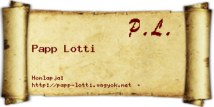 Papp Lotti névjegykártya